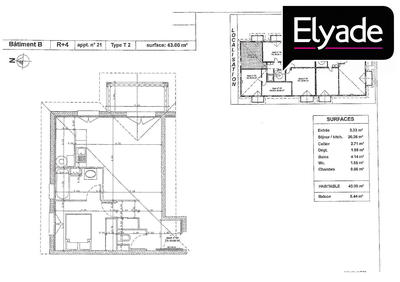 Appartement - 42 m² - 2 pièces