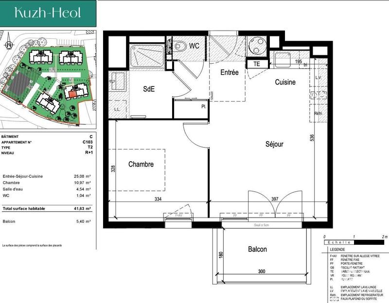 Appartement - 42 m² - 2 pièces