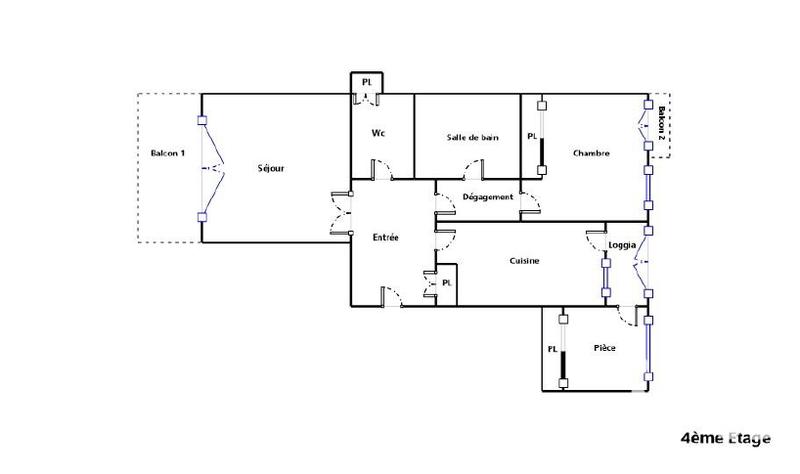 Appartement - 52 m² - 2 pièces