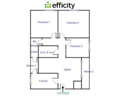 Appartement - 75 m² - 5 pièces