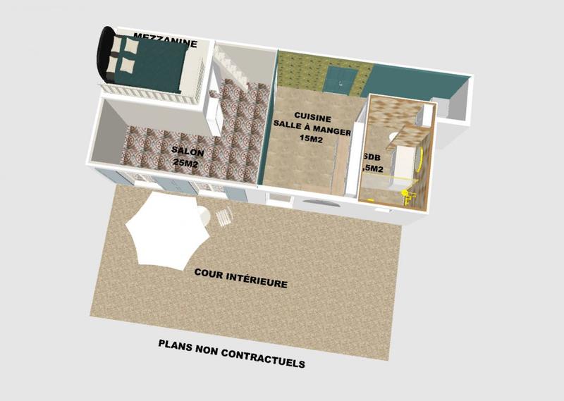 Appartement - 50 m² - 2 pièces