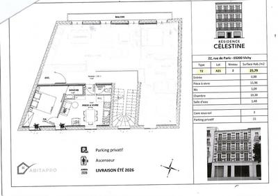 Appartement - 26 m² - 2 pièces