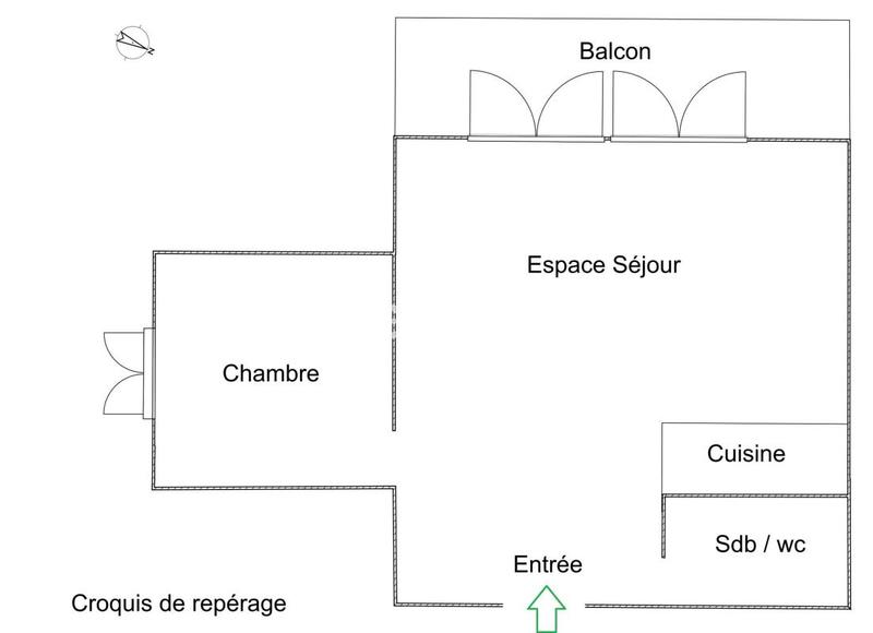 Appartement ancien - 50 m² - 2 pièces