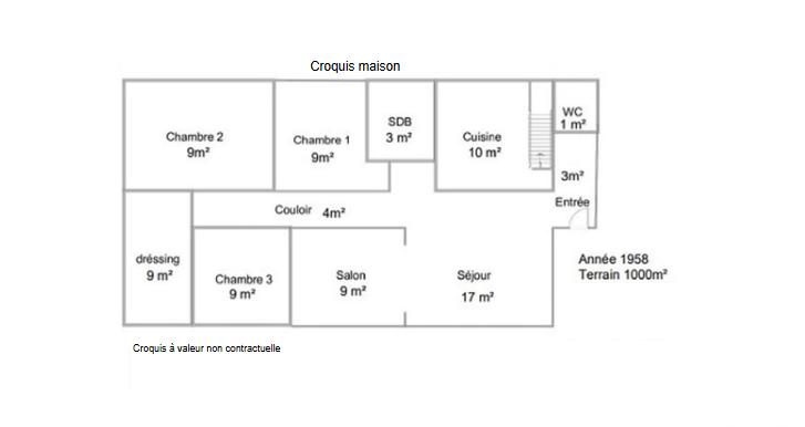 Maison de village - 85 m² - 5 pièces