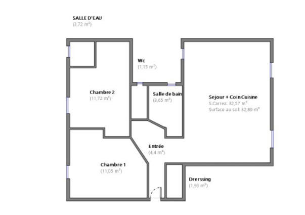 Appartement - 70 m² - 3 pièces