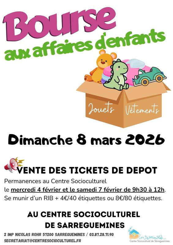 Bourse aux affaires d'enfants (vêtement et jouets)