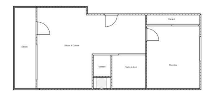 Appartement - 47 m² - 2 pièces