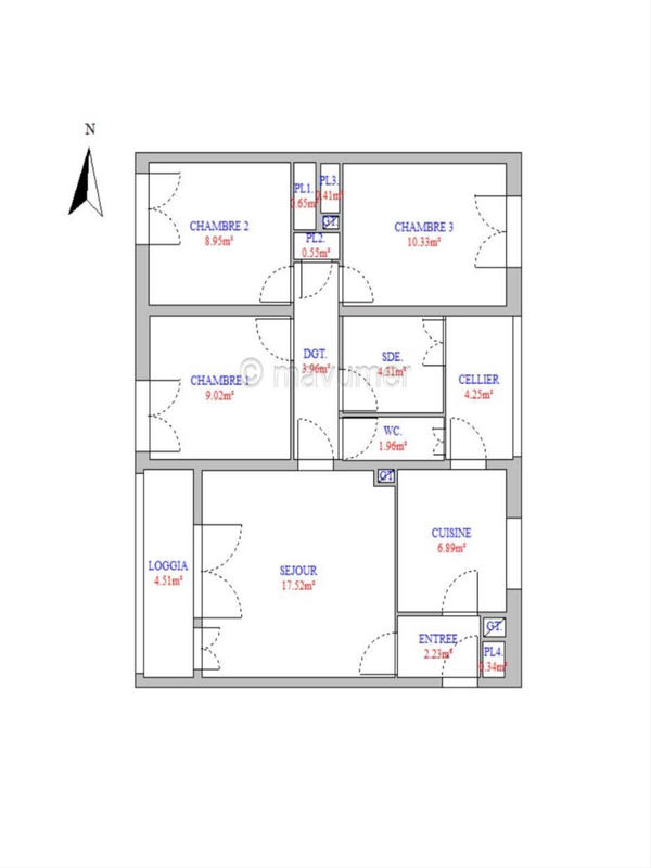 Appartement - 67 m² - 4 pièces