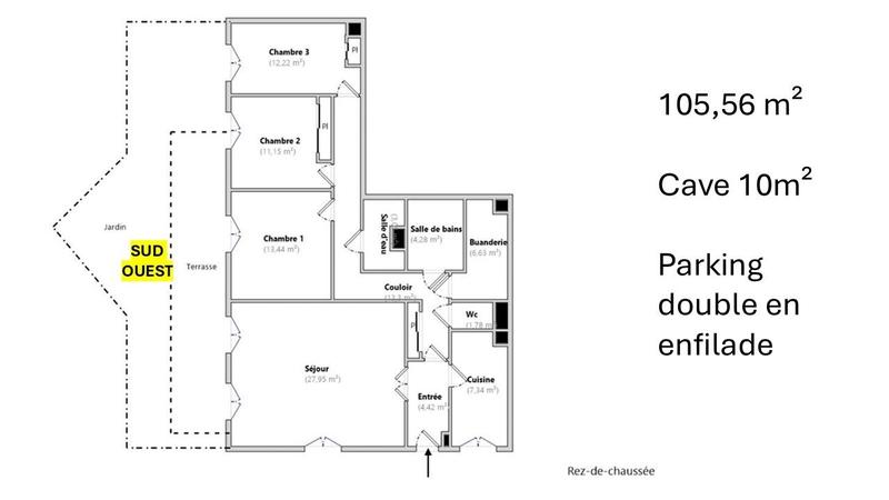 Appartement - 106 m² - 4 pièces