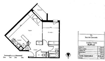 Appartement - 45 m² - 2 pièces