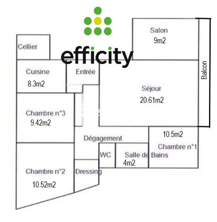 Appartement - 92 m² - 5 pièces