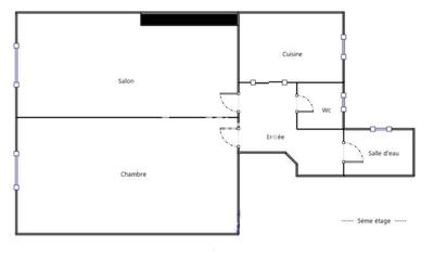 Appartement ancien - 33 m² - 2 pièces