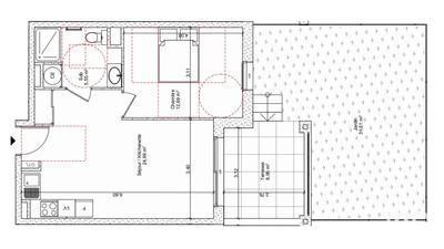 Appartement - 43 m² - 2 pièces