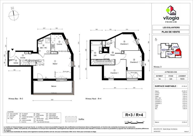 Appartement - 82 m² - 4 pièces