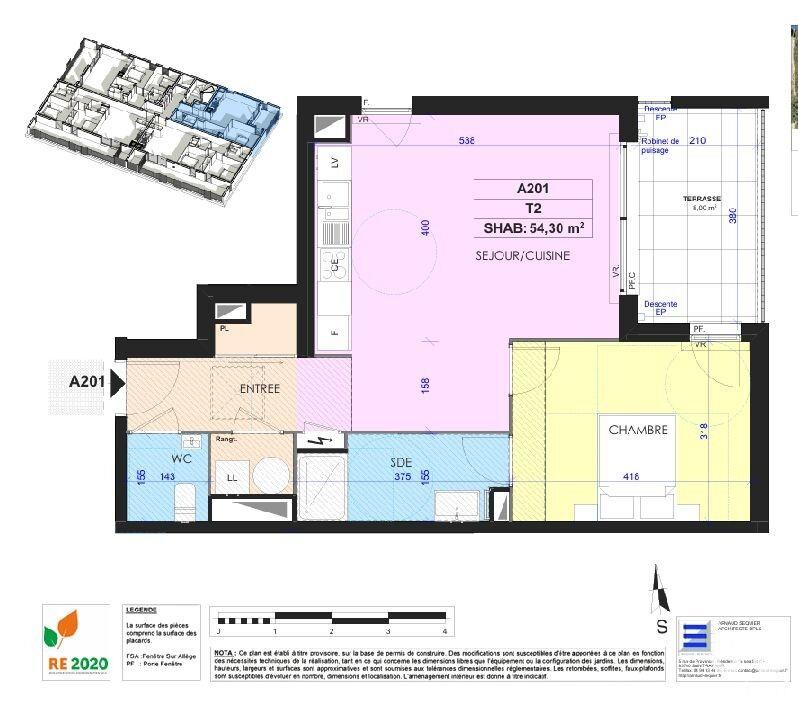 Appartement - 54 m² - 2 pièces