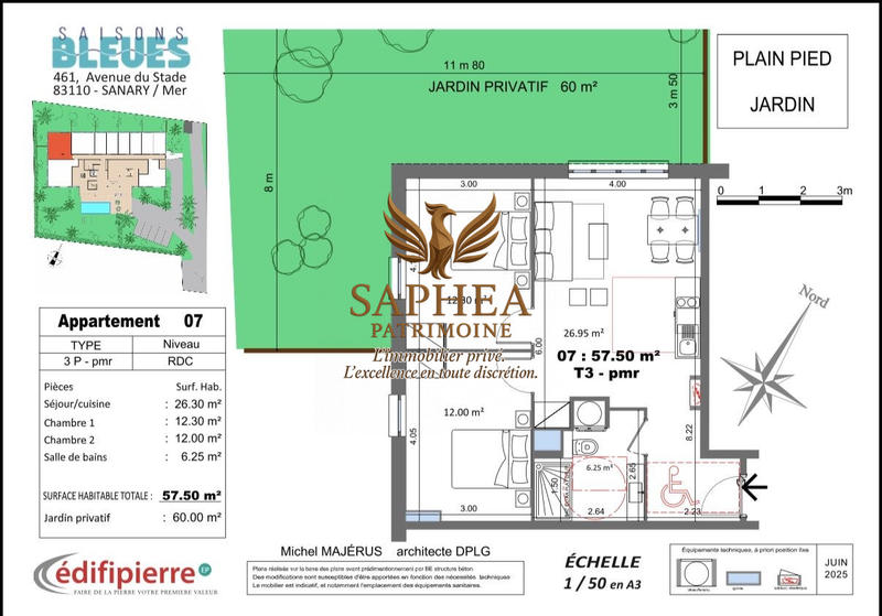 Appartement - 63 m² - 3 pièces