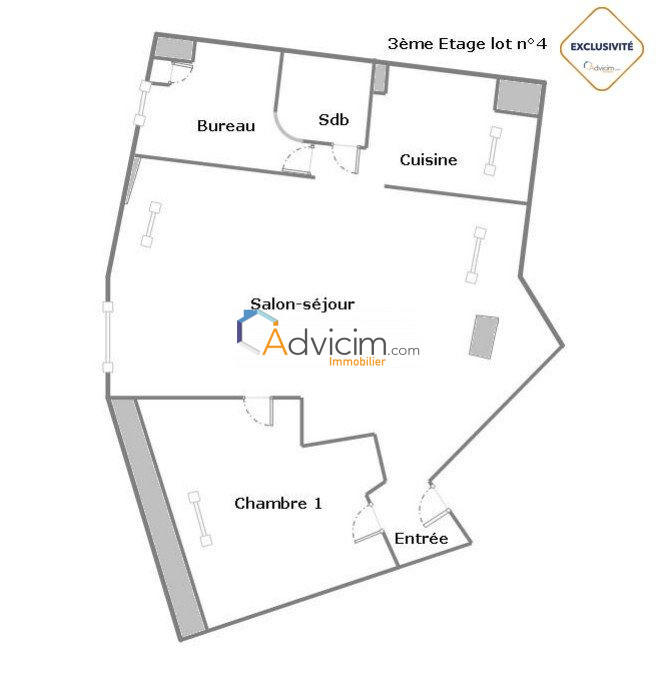 Appartement - 57 m² - 3 pièces