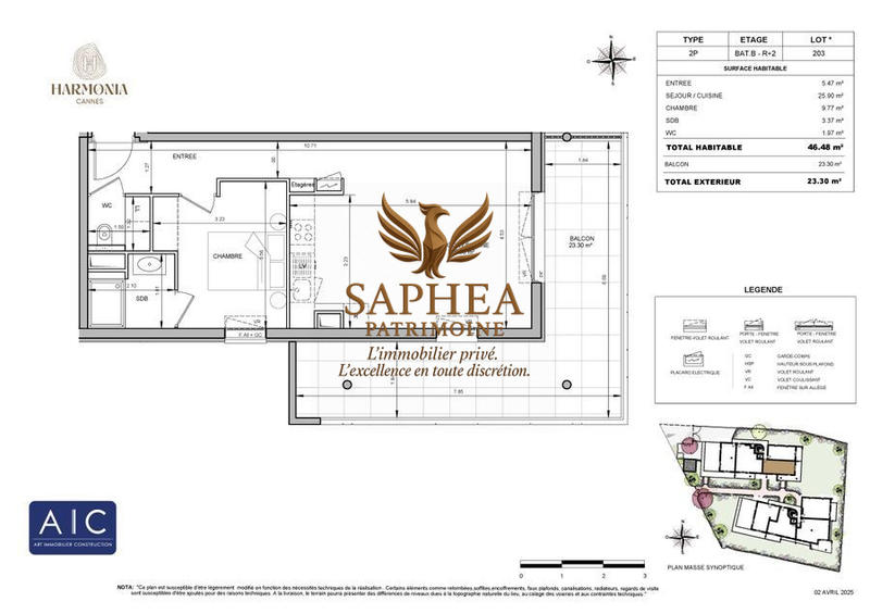 Appartement - 46 m² - 2 pièces