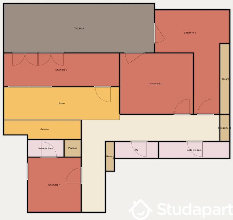 Chambre - 20 m² - 1 pièce