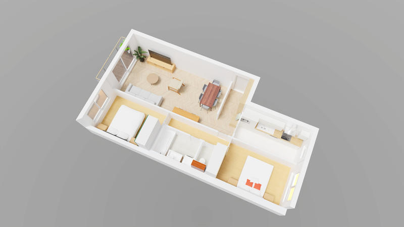 Appartement - 66 m² - 3 pièces