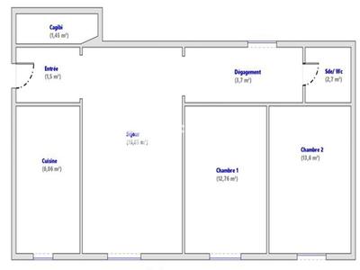 Appartement - 59 m² - 3 pièces