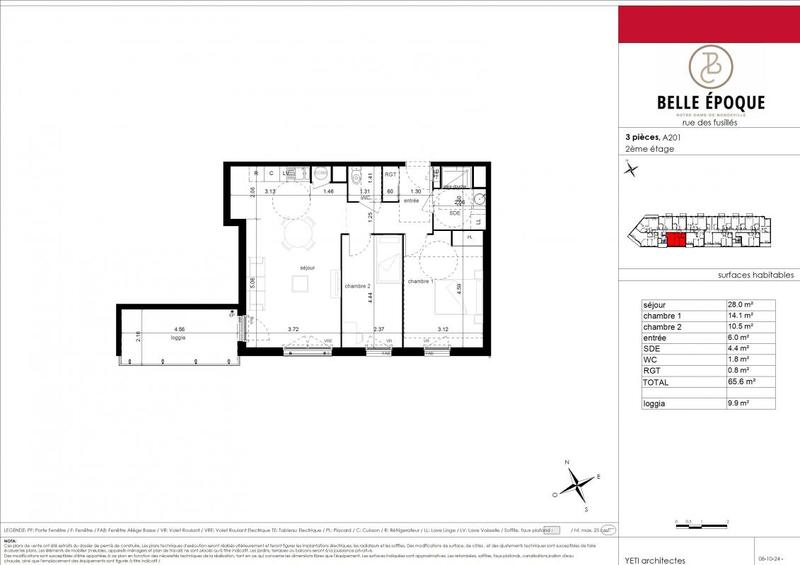 Appartement - 66 m² - 3 pièces