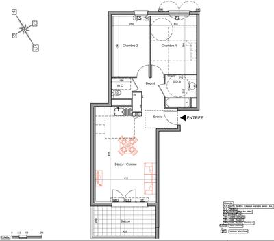 Appartement - 61 m² - 3 pièces