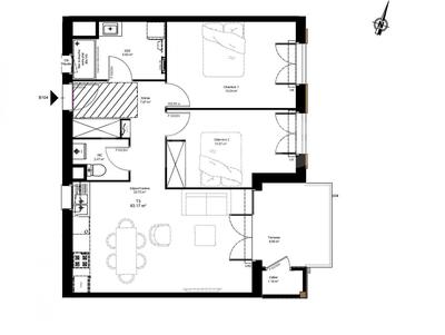 Appartement - 63 m² - 3 pièces