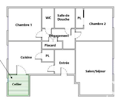 Appartement - 60 m² - 3 pièces