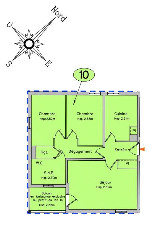 Appartement - 67 m² - 3 pièces