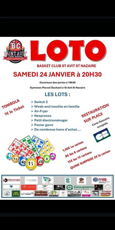 Loto du Basket Club de Saint-Avit-Saint-Nazaire