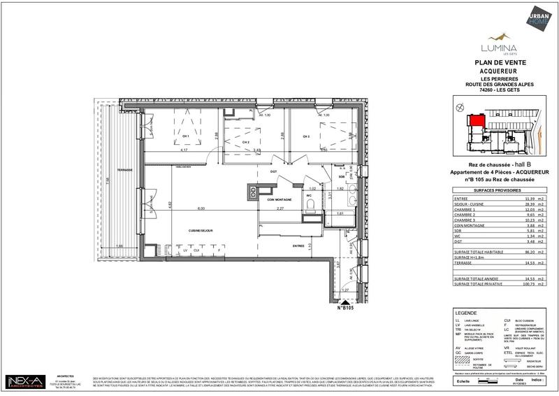 Appartement - 86 m² - 4 pièces
