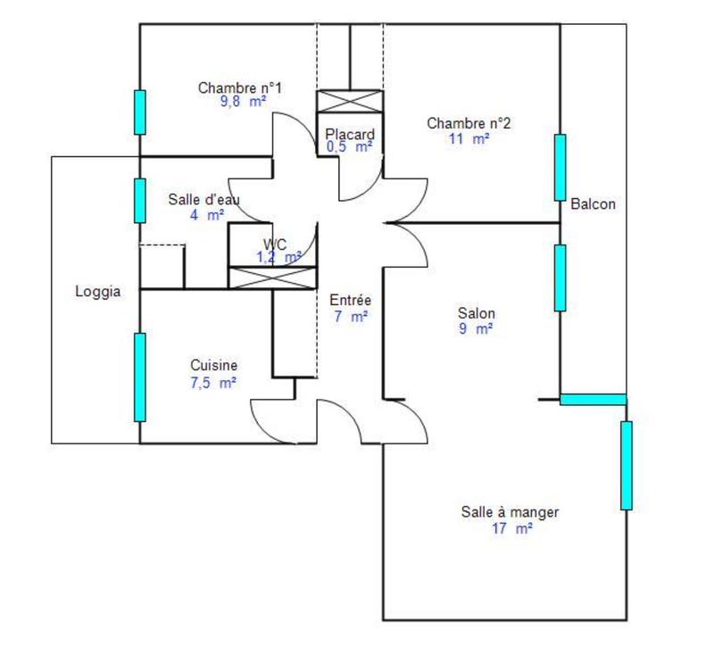 Appartement - 67 m² - 3 pièces