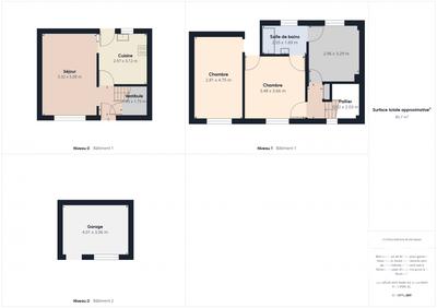 Maison de ville - 74 m² - 4 pièces