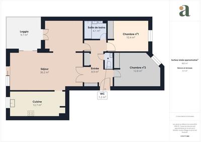 Appartement - 90 m² - 4 pièces