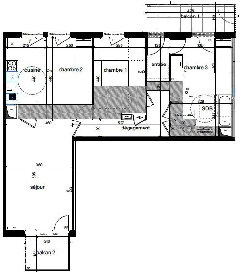 Appartement - 80 m² - 4 pièces