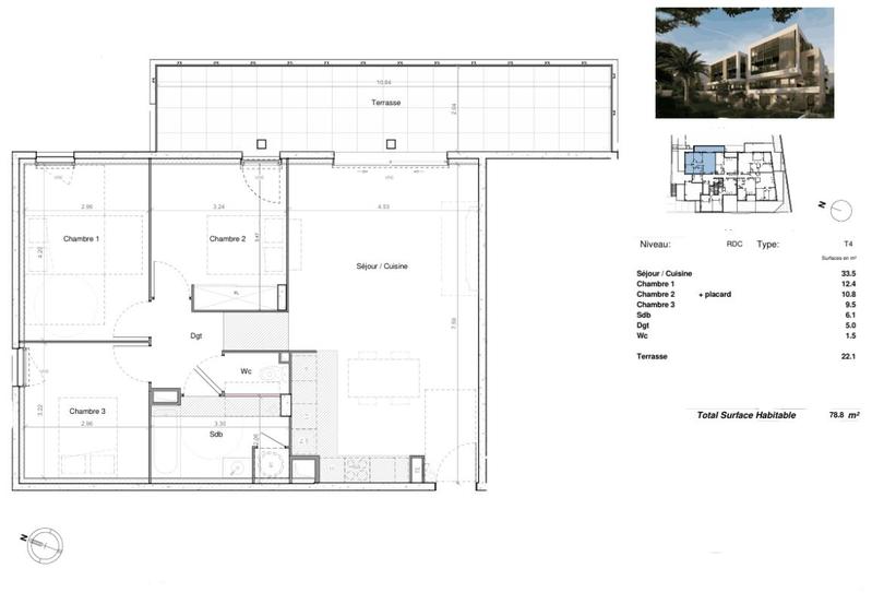 Appartement - 78 m² - 4 pièces