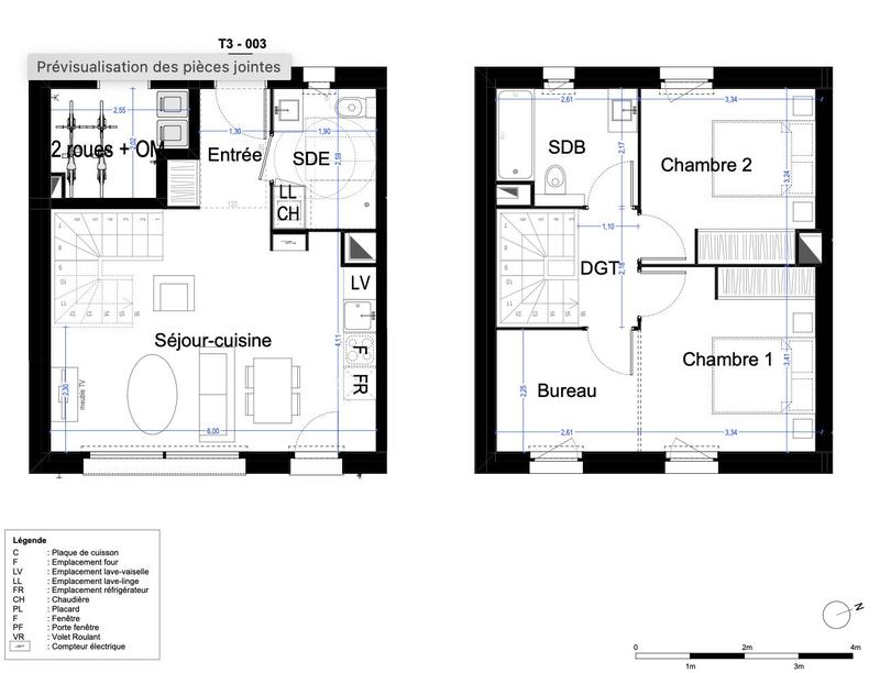 Maison - 65 m² - 4 pièces