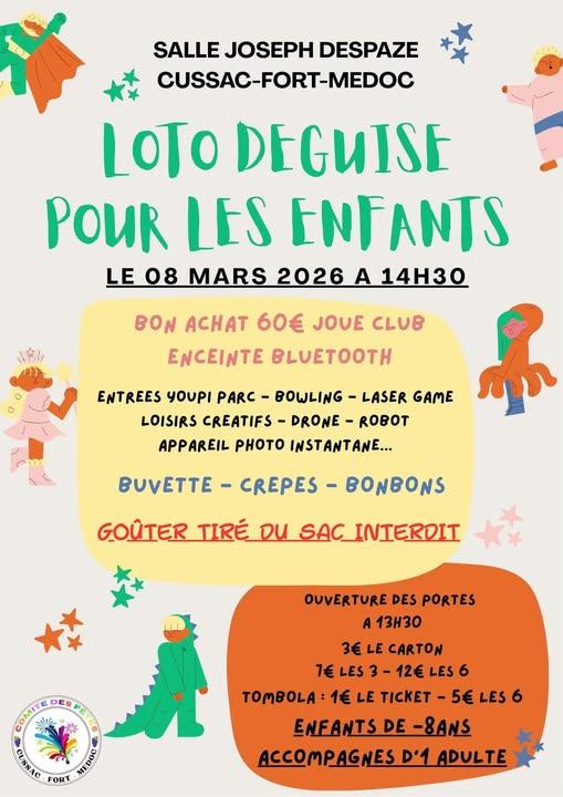Loto déguisé pour les enfants à Cussac