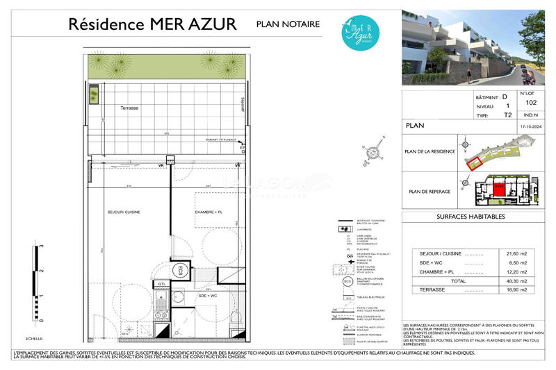Appartement - 40 m² - 2 pièces