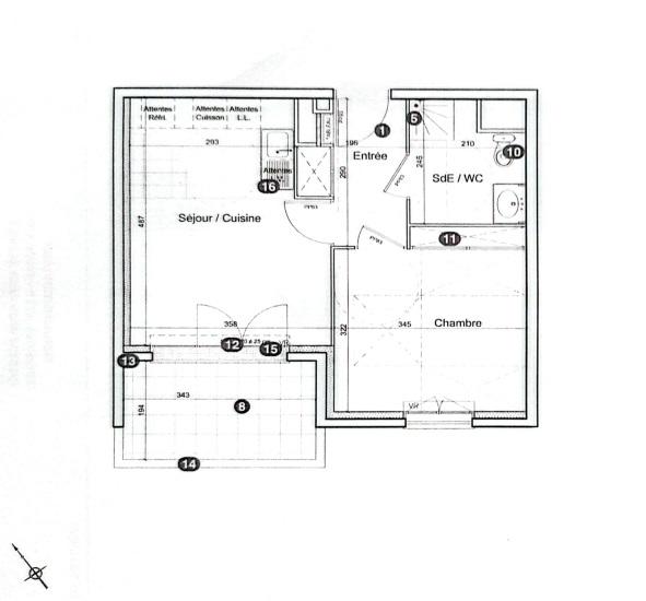 Appartement - 37 m² - 2 pièces