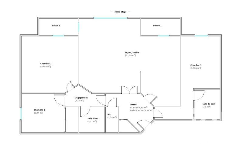 Appartement - 81 m² - 4 pièces