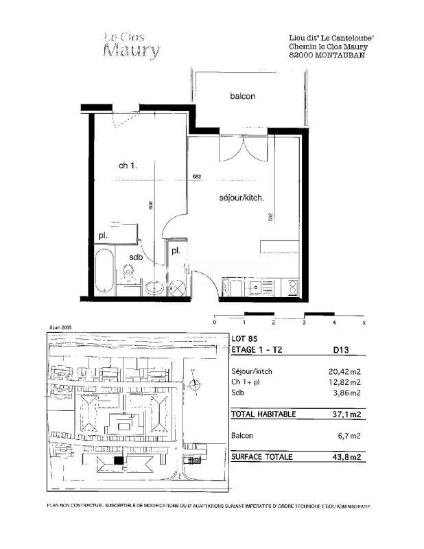 Appartement - 37 m² - 2 pièces