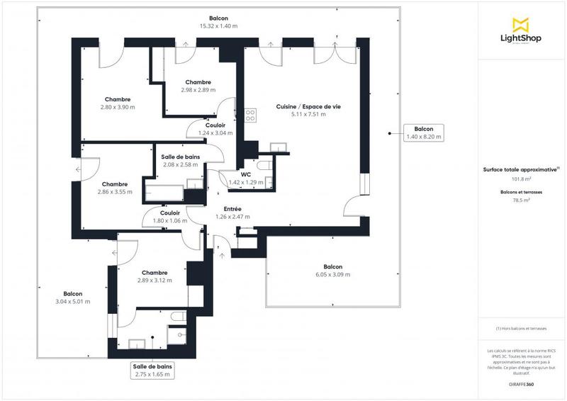 Appartement - 102 m² - 5 pièces