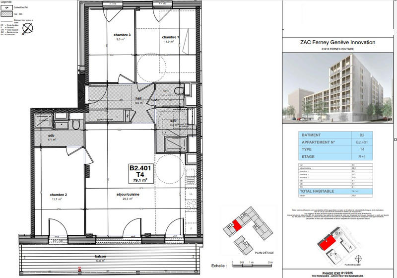 Appartement - 79 m² - 4 pièces