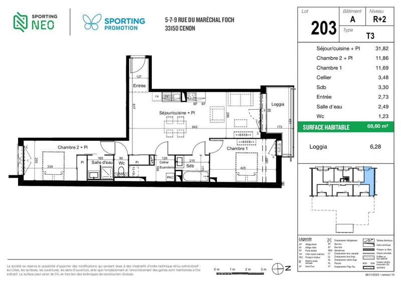 Appartement - 68 m² - 3 pièces