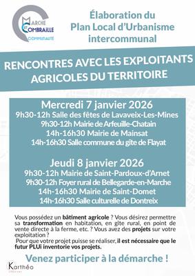 Rencontre avec les Explotants Agricoles du Territoire