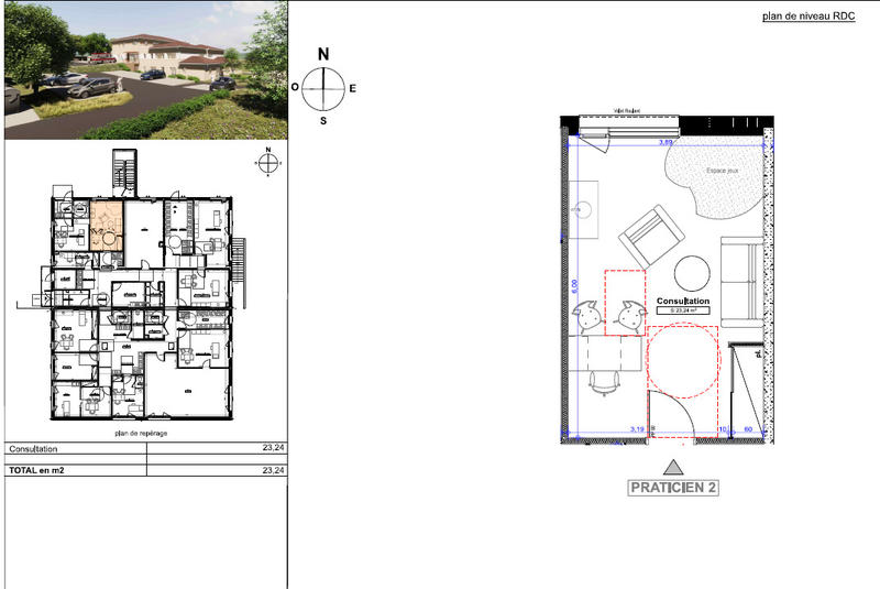 Bureau - 23 m² - 1 pièce