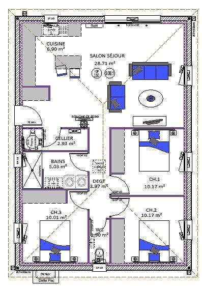 Maison - 82 m² - 4 pièces