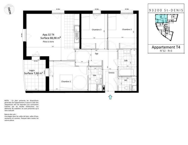 Appartement - 89 m² - 4 pièces